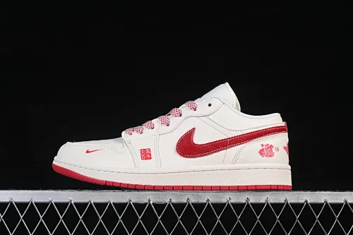 All categories Air Jordan Jordan series basketball shoes Air Jordan 1 Low High-end customized low-top sneakers Air Jordan 1 Low AJ1 Joe 1 Year of the Horse limited edition Good Luck High-end customized low-top retro basketball shoes MZ9588-845